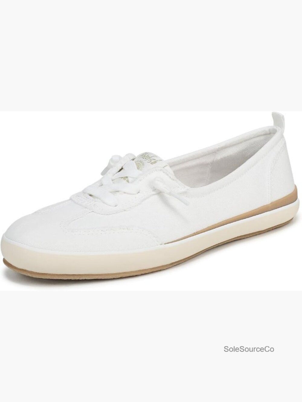 White Canvas Ballerina Sneakers with Elastic Laces Lightweight Slip On